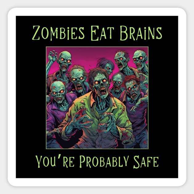 Funny Sarcastic Halloween Zombie Sticker by QuirkyQuest Creations